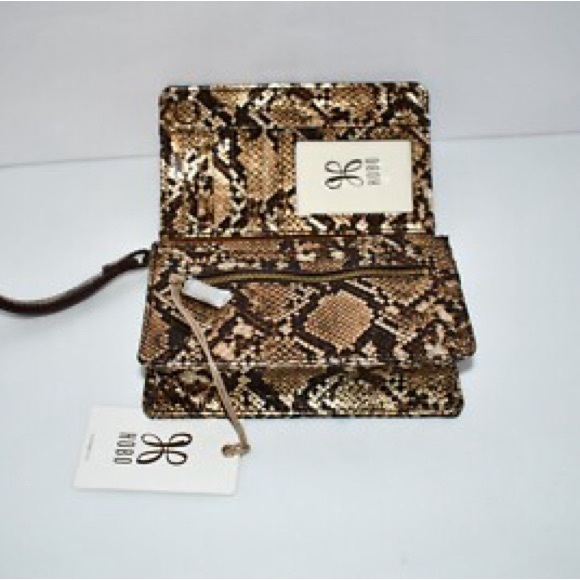 HOBO Jill Wristlet printed leather, Golden Snake NWT size of a small clutch! - Picture 7 of 9